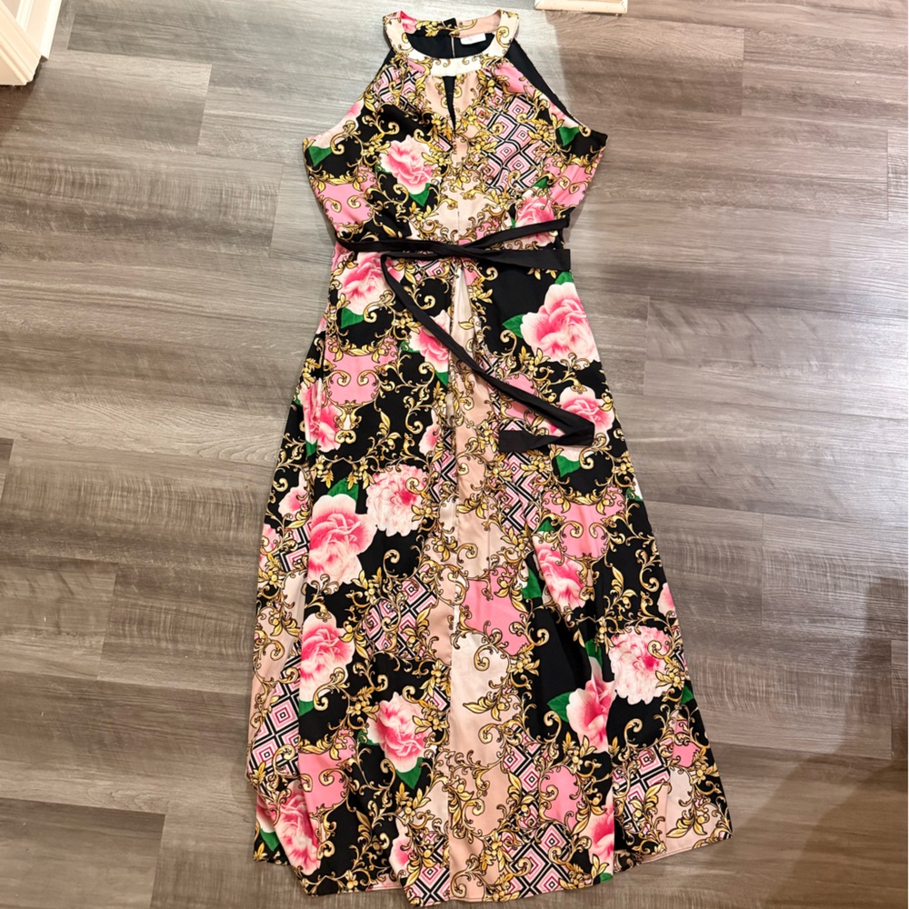 New York & Company XL Floral Sleeveless Maxi Dress